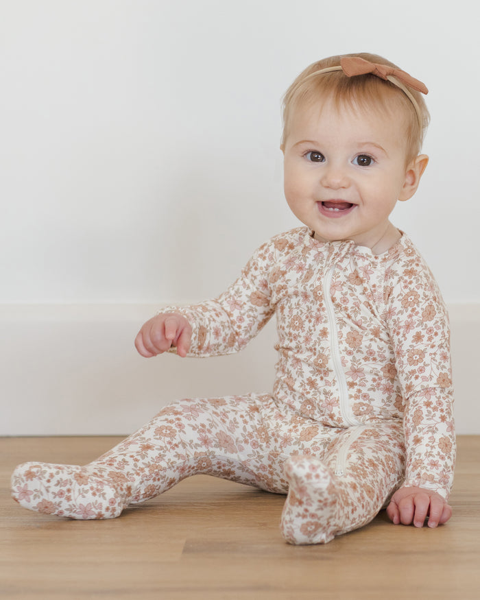 BAMBOO ZIP FOOTIE || BLOOM