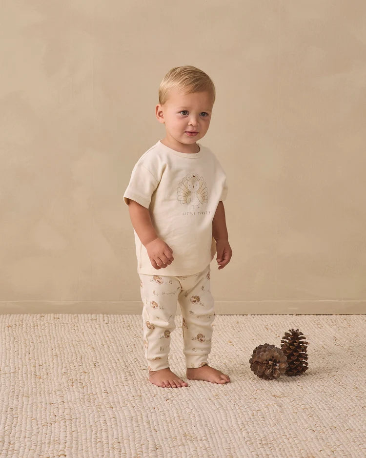 BOXY TEE LITTLE TURKEY + DRAWSTRING PANT TURKEY