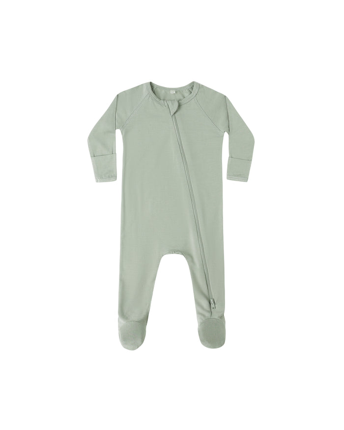 BAMBOO ZIP FOOTIE || FERN