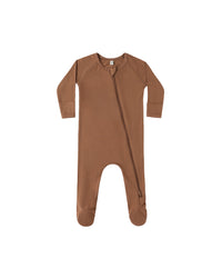 BAMBOO ZIP FOOTIE || CEDAR