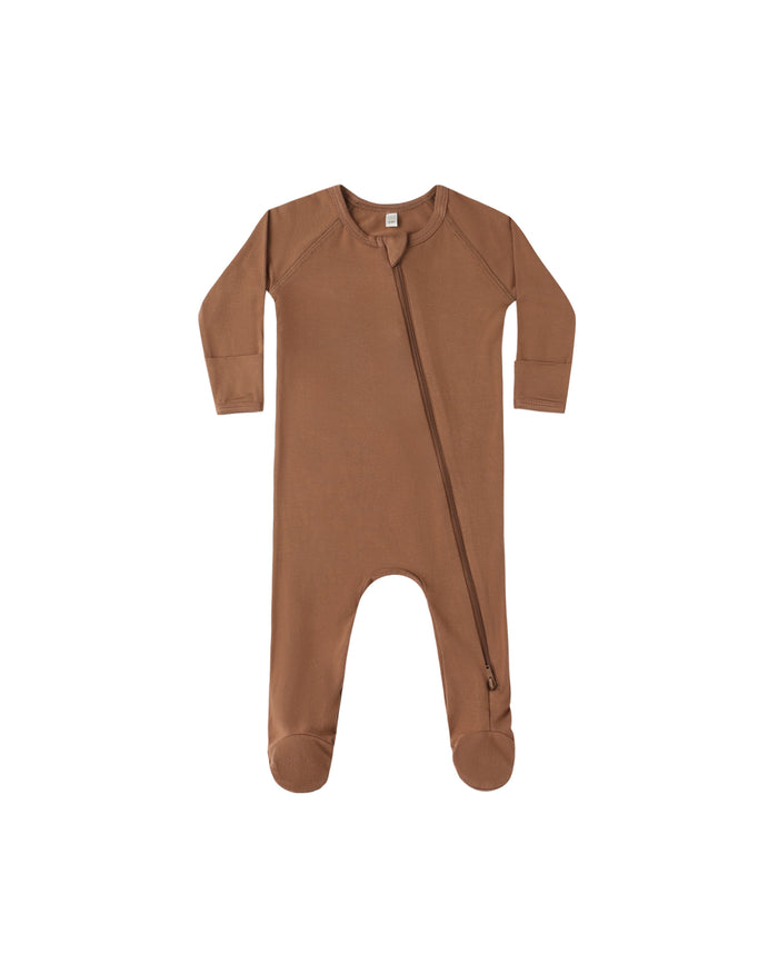 BAMBOO ZIP FOOTIE || CEDAR