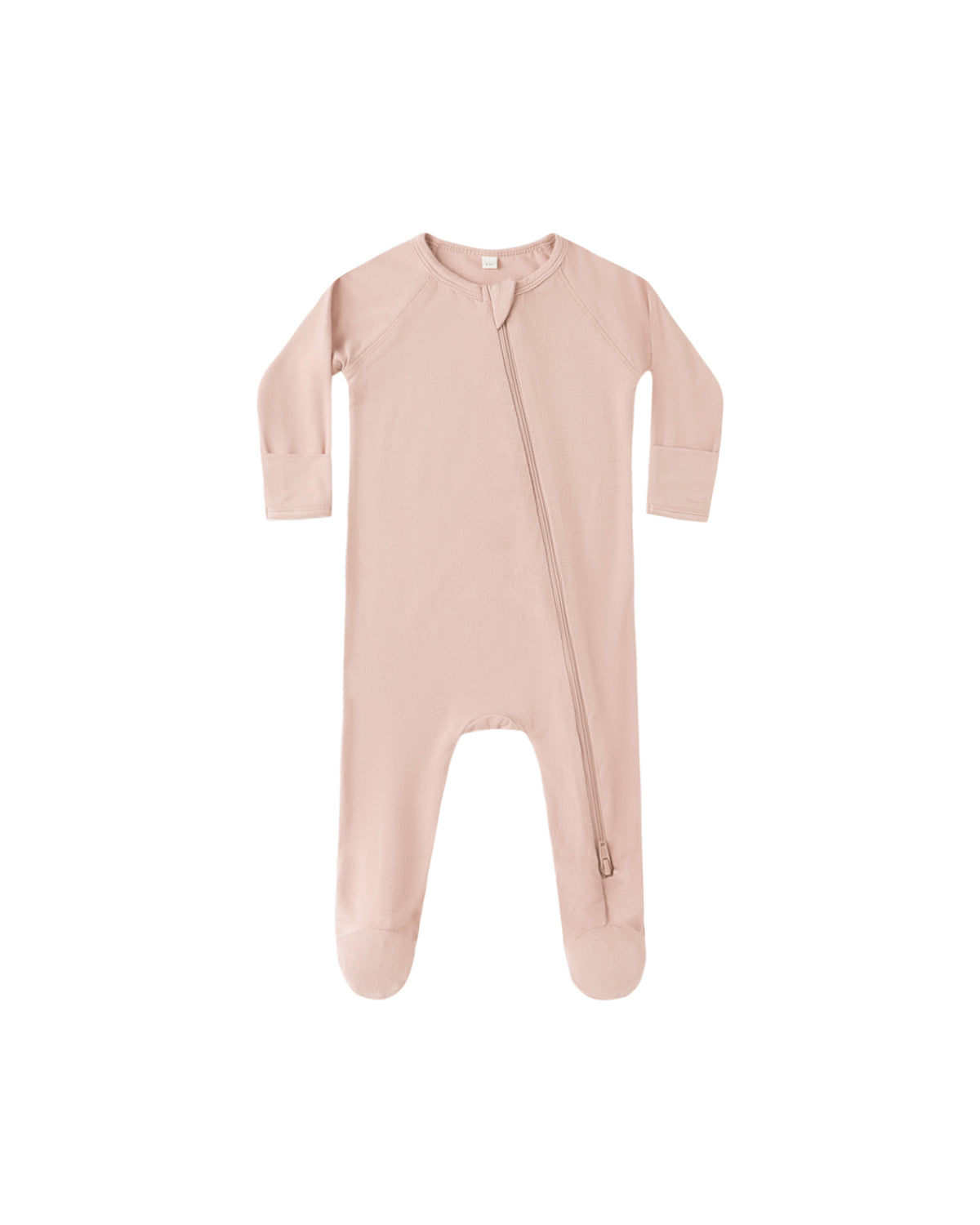 BAMBOO ZIP FOOTIE || ROSE