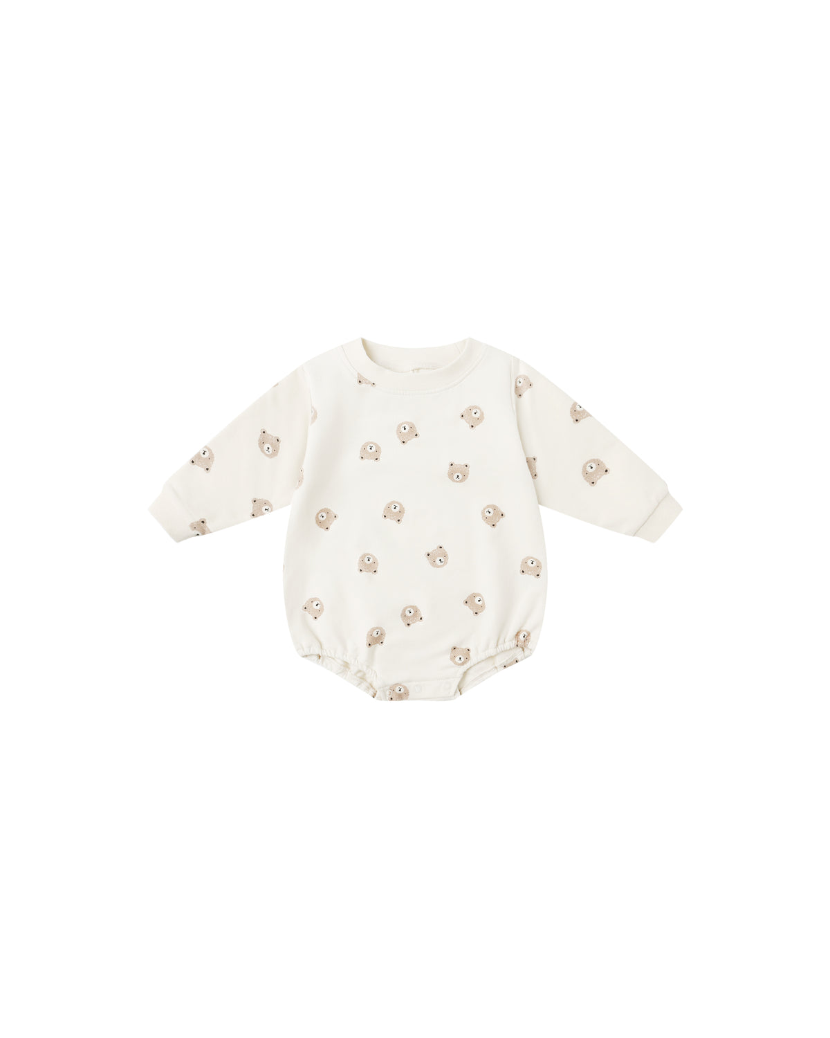 CREWNECK BUBBLE ROMPER || BROWN BEAR