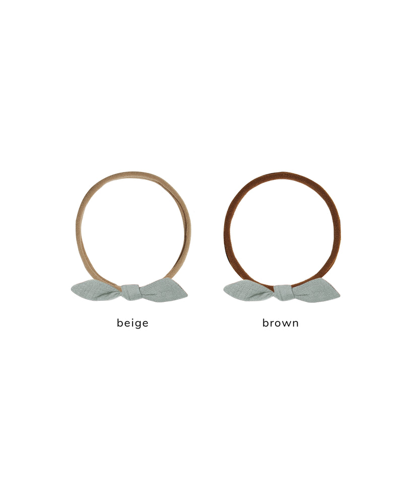 LITTLE KNOT HEADBAND || STEEL BLUE Beige Band