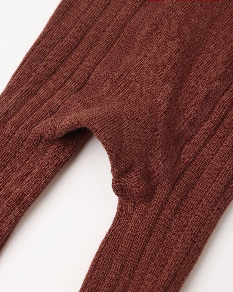 RIBBED TIGHTS BRICK