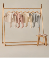 WRAP TOP + FOOTED PANT SET OAT MICRO STRIPE