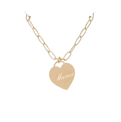 GOLD DIPPED MAMA HEART PENDANT NECKLACE
