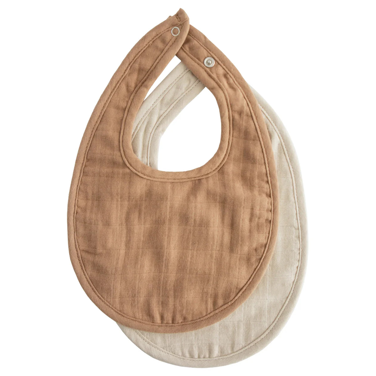 Muslin Bib 2-Pack -Tan/Fog