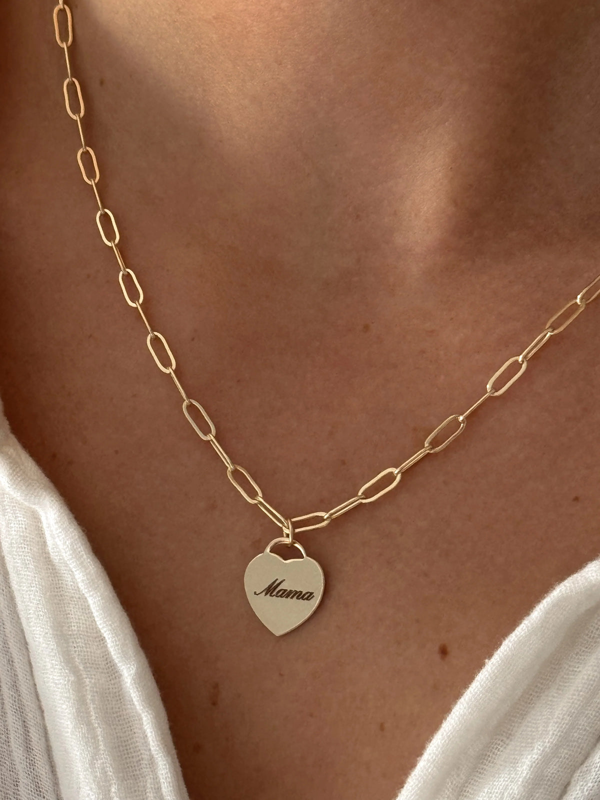 GOLD DIPPED MAMA HEART PENDANT NECKLACE