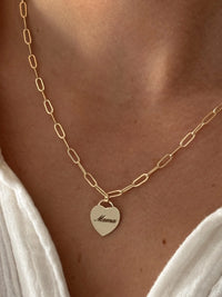 GOLD DIPPED MAMA HEART PENDANT NECKLACE