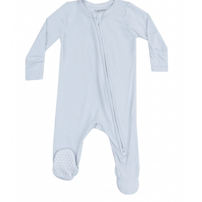 Solid Classic Blue 2 Way Zipper Footie
