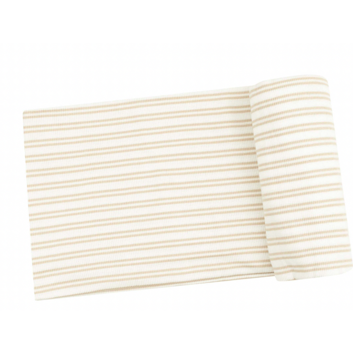 Stripe Oxford Tan Swaddle Blanket 45X45