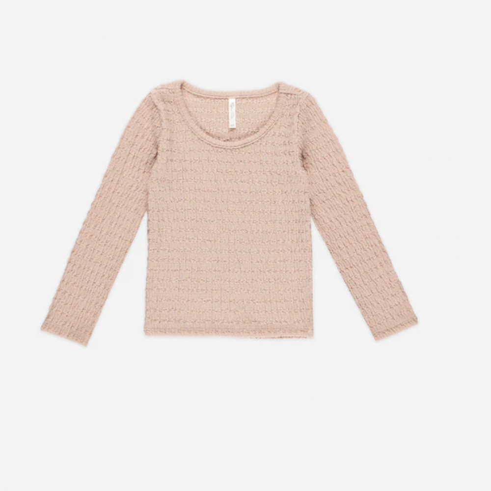 Textured Long Sleeve Top || Rose