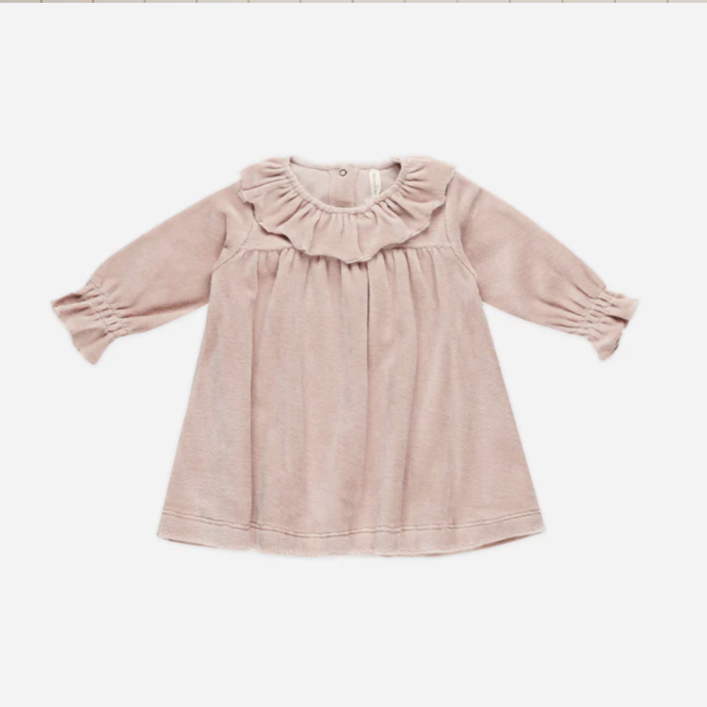 Velour Baby Dress || Blush