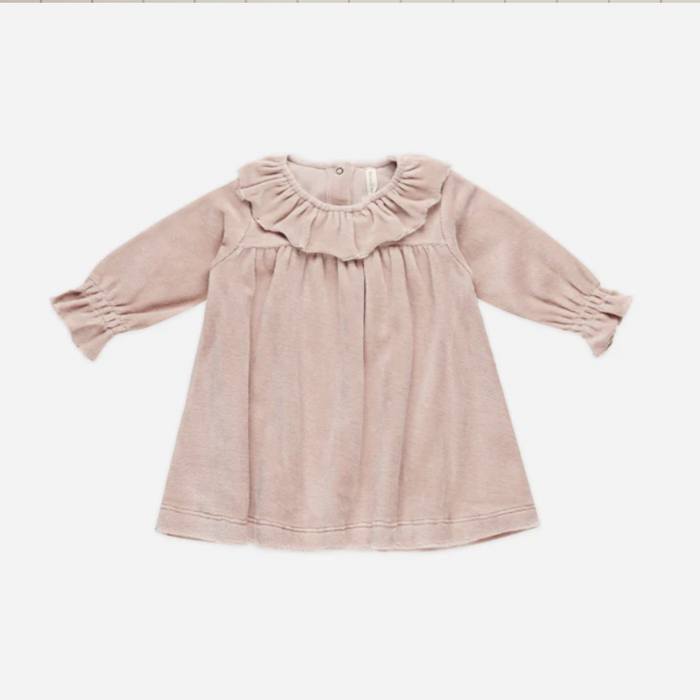 Velour Baby Dress || Blush