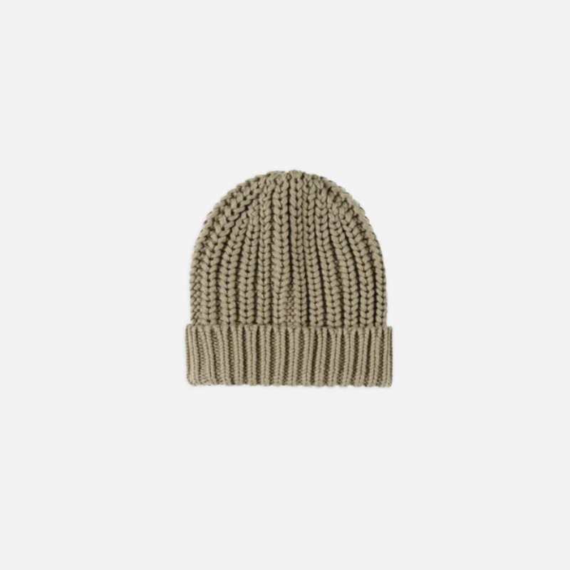 Chunky Knit Beanie || Olive