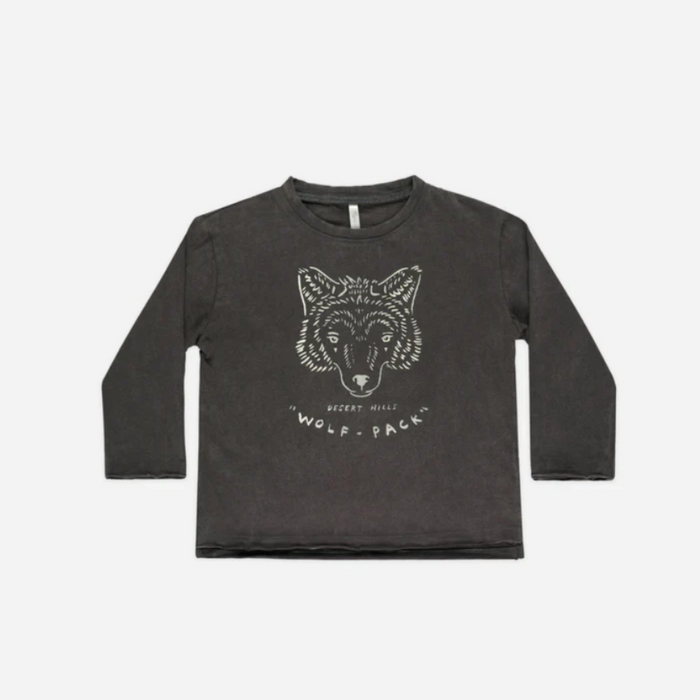 Raw Edge Long Sleeve Tee || Wolf Pack