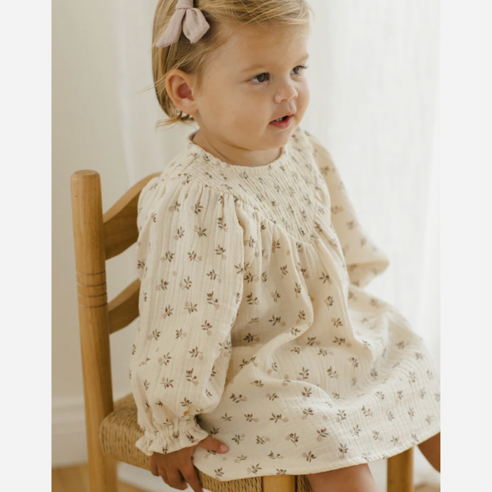 V Smocked Dress || Holly Berry