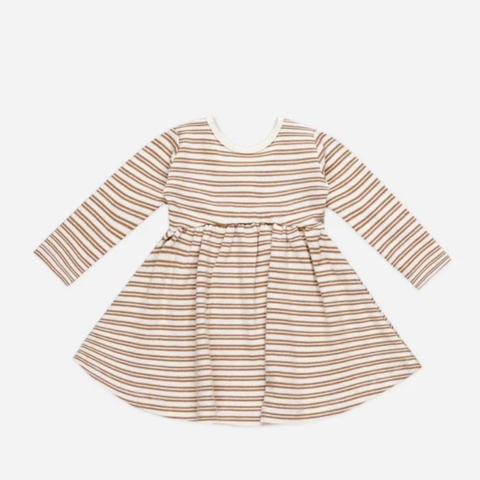 Ribbed Long Sleeve Dress || Golden Stripe