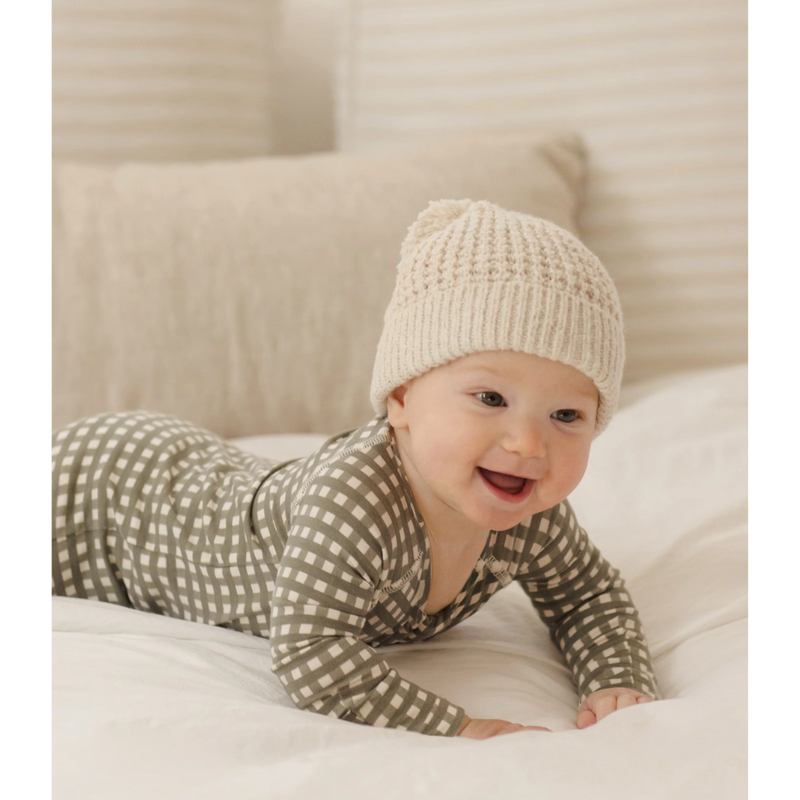 BAMBOO ZIP FOOTIE || FOREST CHECK