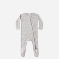 BAMBOO ZIP FOOTIE || SNOWMEN