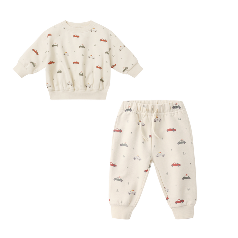 RELAXED FLEECE SWEATSHIRT + RELAXED FLEECE SWEATPANT SET || CARS