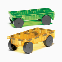 Magna-Tiles Cars 2-Piece Expansion Set: Green & Yellow