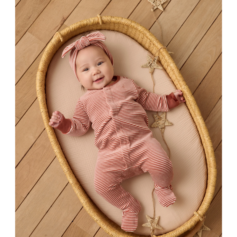 VELOUR BOW HEADBAND || CANDY STRIPE