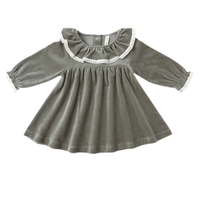 VELOUR BABY DRESS || FOREST