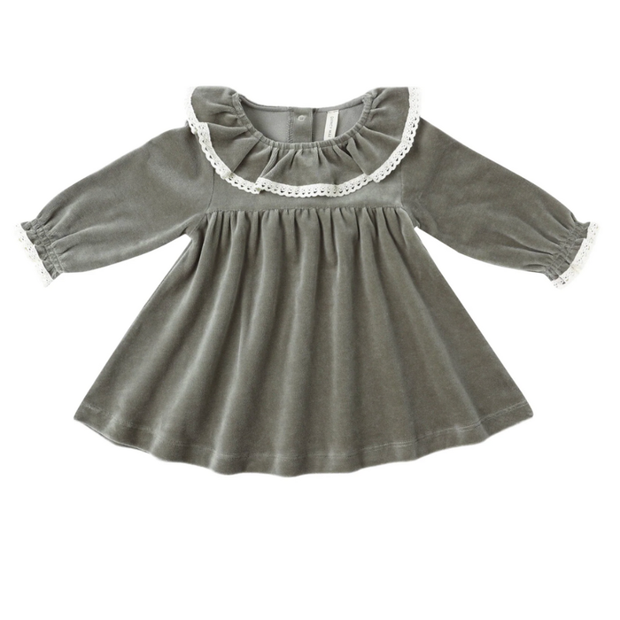 VELOUR BABY DRESS || FOREST
