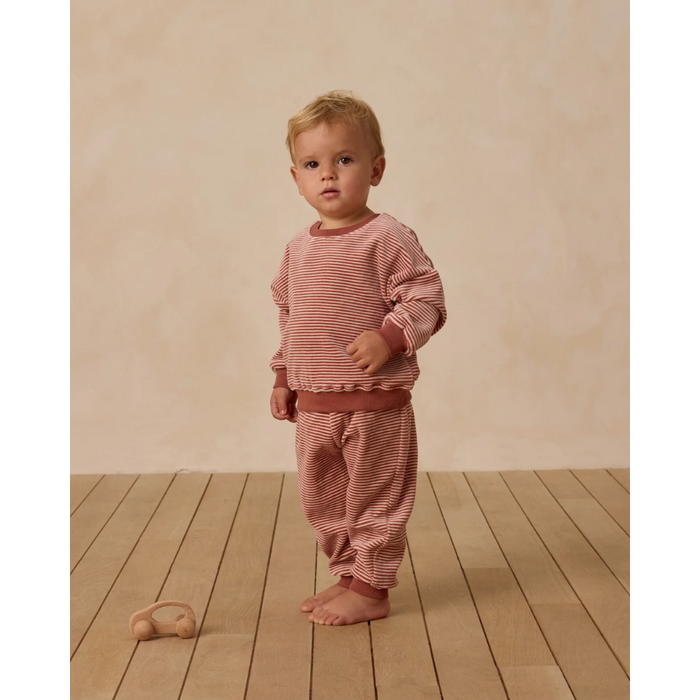 VELOUR RELAXED SWEATSHIRT + SWEATPANT || CANDY STRIPE