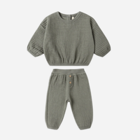 TEXTURED SWEAT SET || FOREST