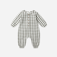 WOVEN JUMPSUIT || FOREST CHECK