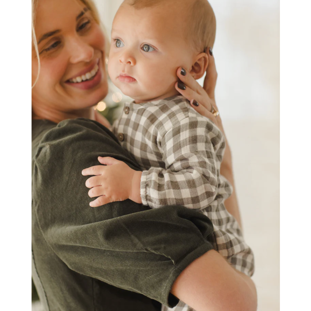 WOVEN JUMPSUIT || FOREST CHECK