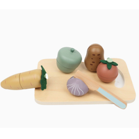 First Kitchen Play Set - Wooden Vegetable Cutting Toy