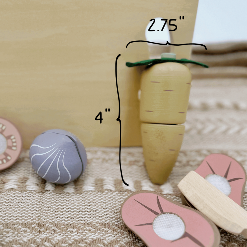 First Kitchen Play Set - Wooden Vegetable Cutting Toy