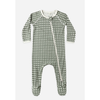 BAMBOO ZIP FOOTIE || FOREST CHECK