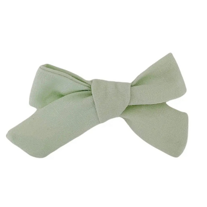 Classic Nylon Hair Bow (w/Clip) - Seafoam