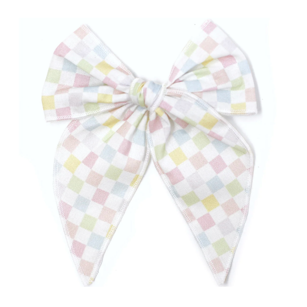 Party Girl Bow -Checkered Pastel
