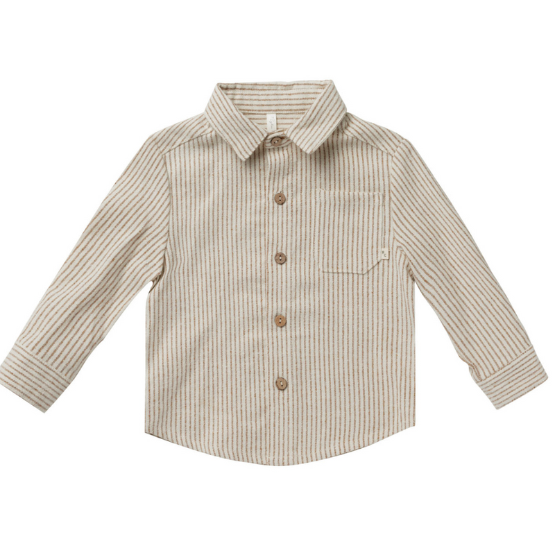 Collared Long Sleeve Shirt || Brass Stripe