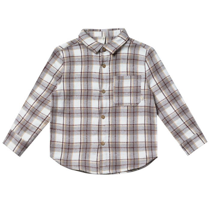 Collared Long Sleeve Shirt || Blue Flannel