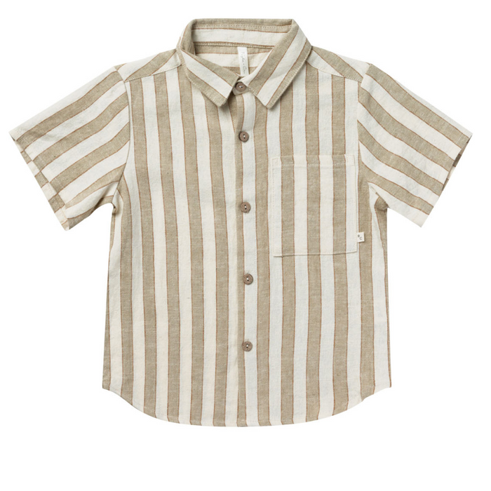 Collared Short Sleeve Shirt || Autumn Stripe