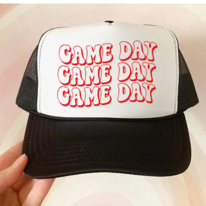 Black+ White Game Day Trucker Hat