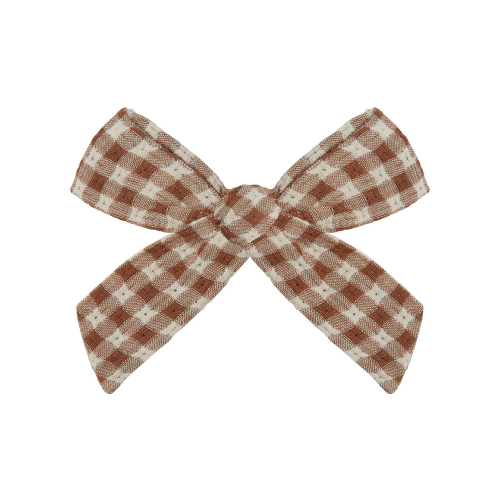 Girl Bow || Brown Gingham