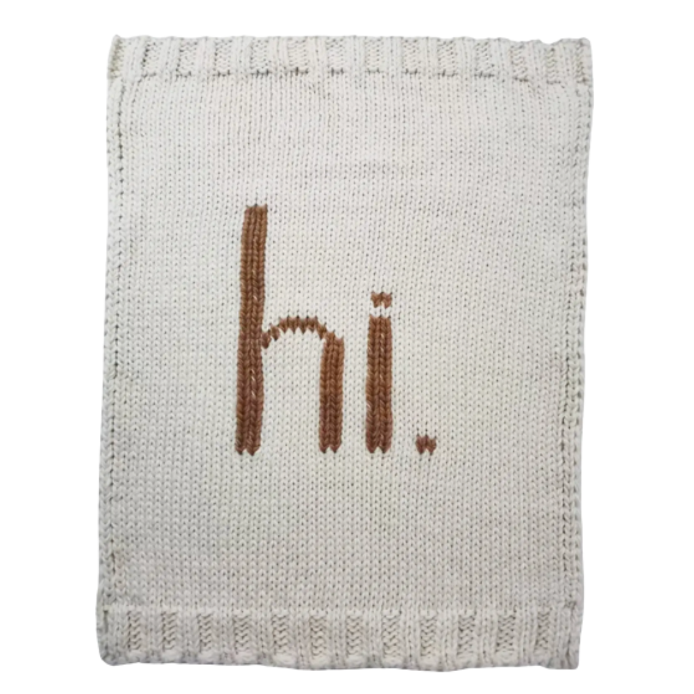 Hi. Hand Knit Blanket Pecan