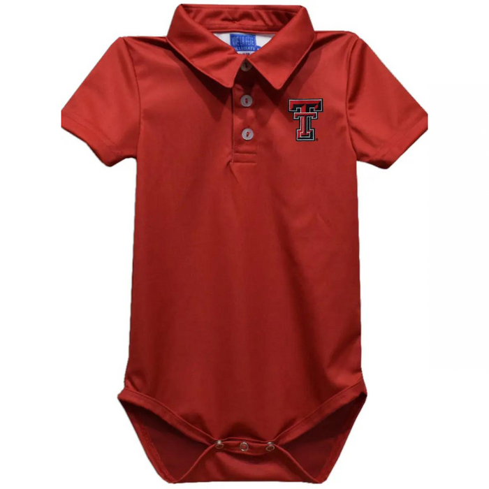 Texas Tech Embroidered Red Polo Onesie