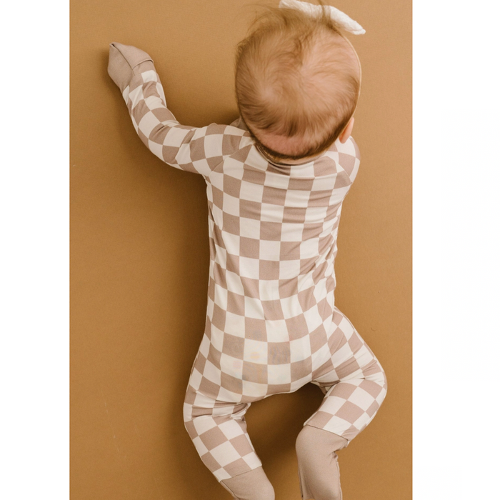 Beige Checkered Bamboo Sleeper