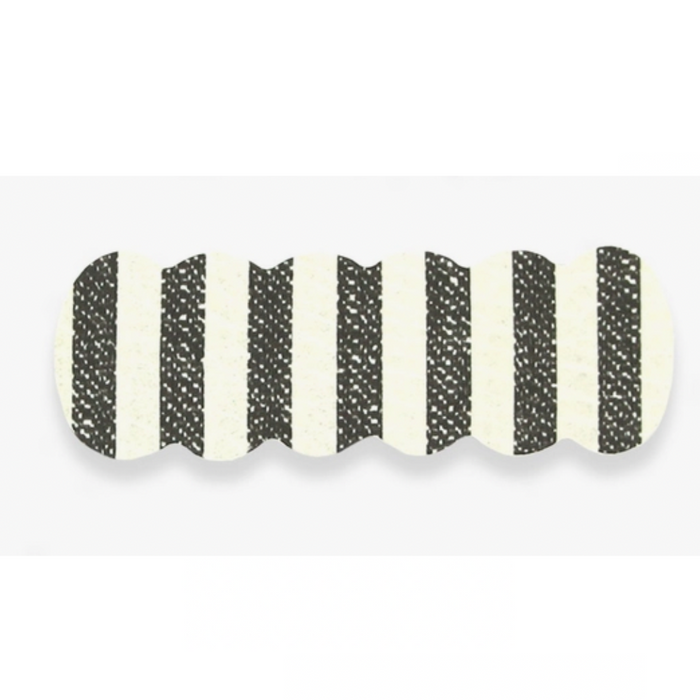 Leather Stone Stripe Scallop Snap Hair Clip