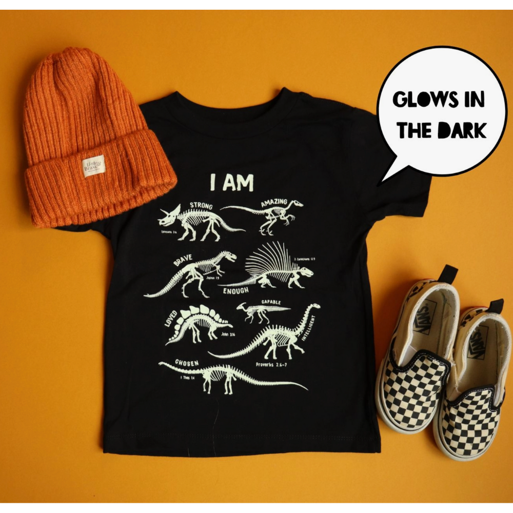 Dino Skeleton Affirmation Words -Glow in the Dark