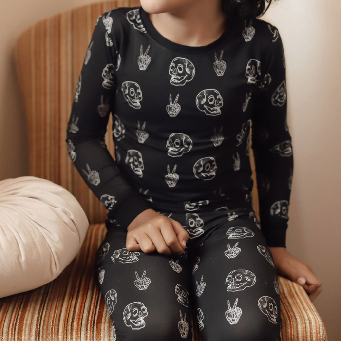 Bamboo Pj 2pc Set Skulls